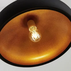 Lindby Gerwina lámpara colgante, negro/oro, metal, 40 cm, E27