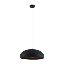 Lindby Gerwina lámpara colgante, negro/oro, metal, 40 cm, E27