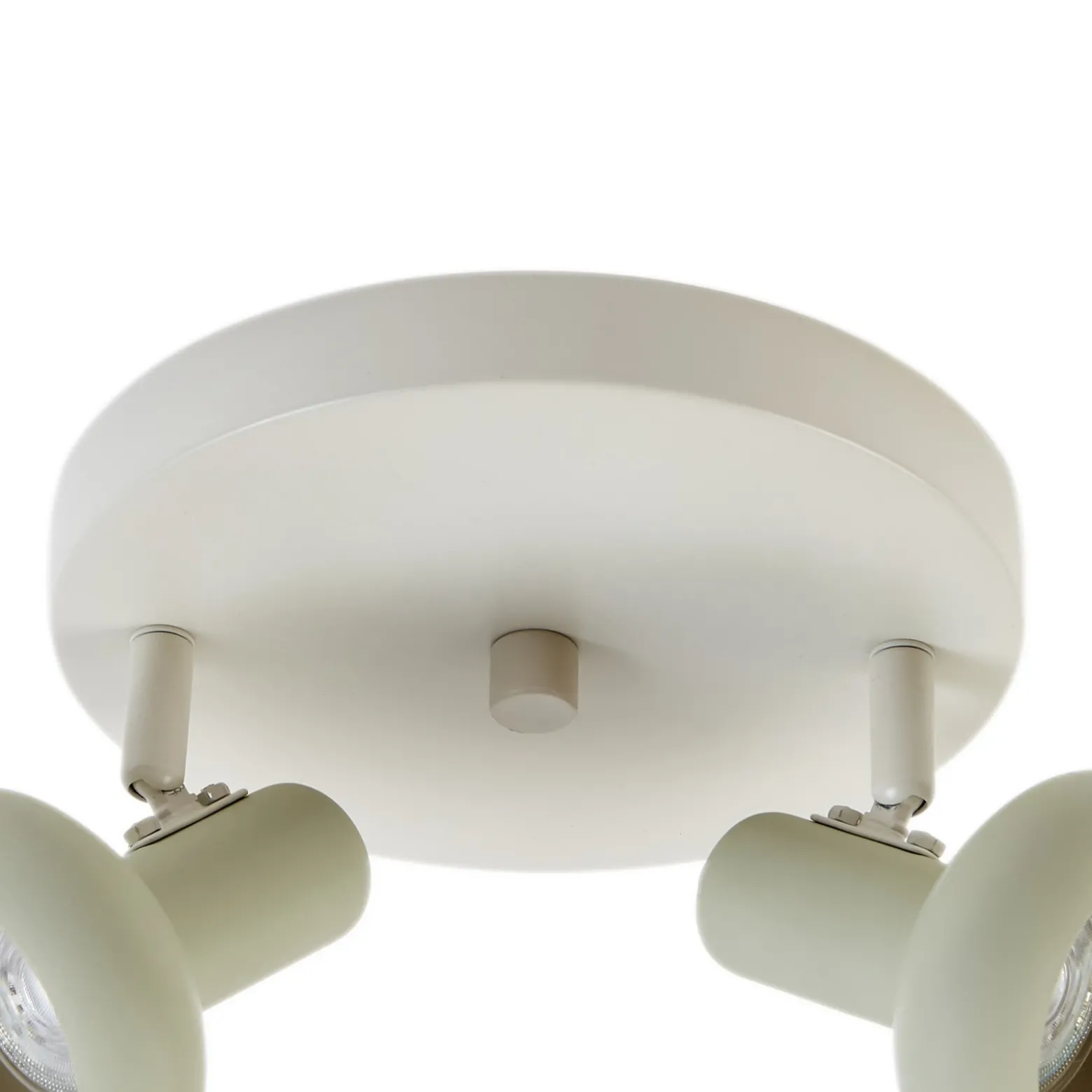 Lindby Huby downlight de techo, 2 luces, crema/verde claro, hierro