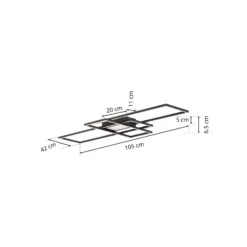 Lindby Ismera Lámpara de techo LED 3 marcos, antracita