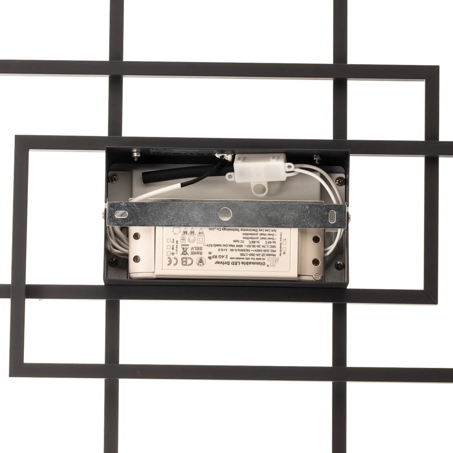 Lindby Ismera Lámpara de techo LED 3 marcos, antracita