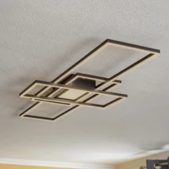 Lindby Ismera Lámpara de techo LED 3 marcos, antracita