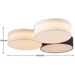 Lindby Janita lámpara LED de techo, 3 luces, tricolor