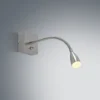 Lindby Jolka Brazo de lectura LED, interruptor, níquel