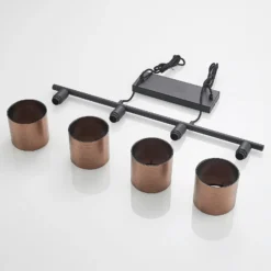 Lindby Joudy colgante, 4 luces, bronce oscuro