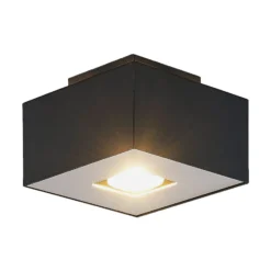 Lindby Kasi plafón, negro 1 luz 14 x 14 cm