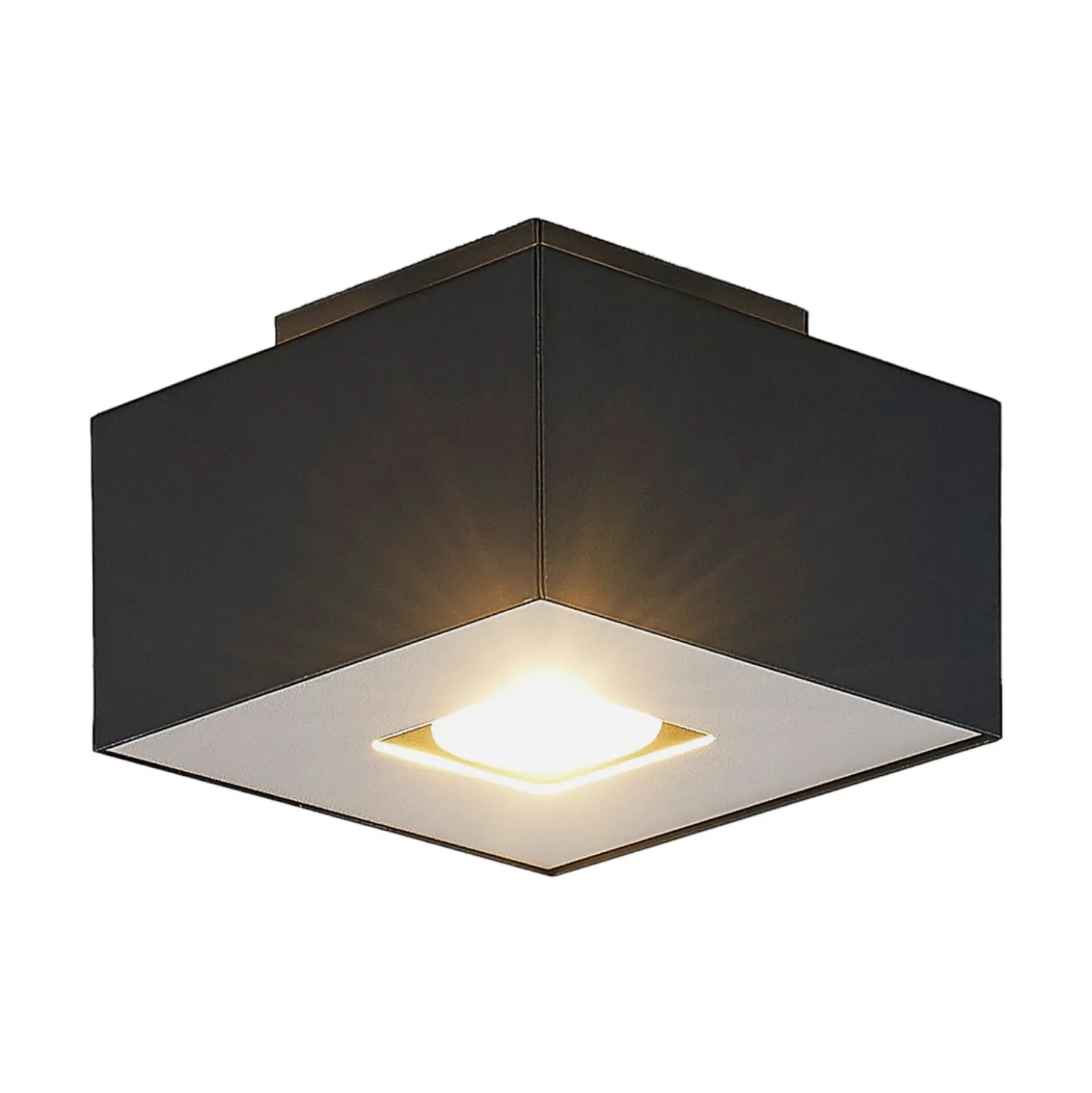 Lindby Kasi plafón, negro 1 luz 14 x 14 cm