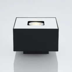 Lindby Kasi plafón, negro 1 luz 14 x 14 cm