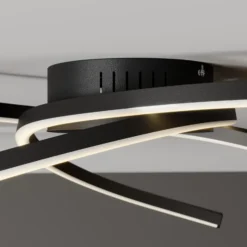 Lindby Katris lámpara LED de techo, 58 cm, negro