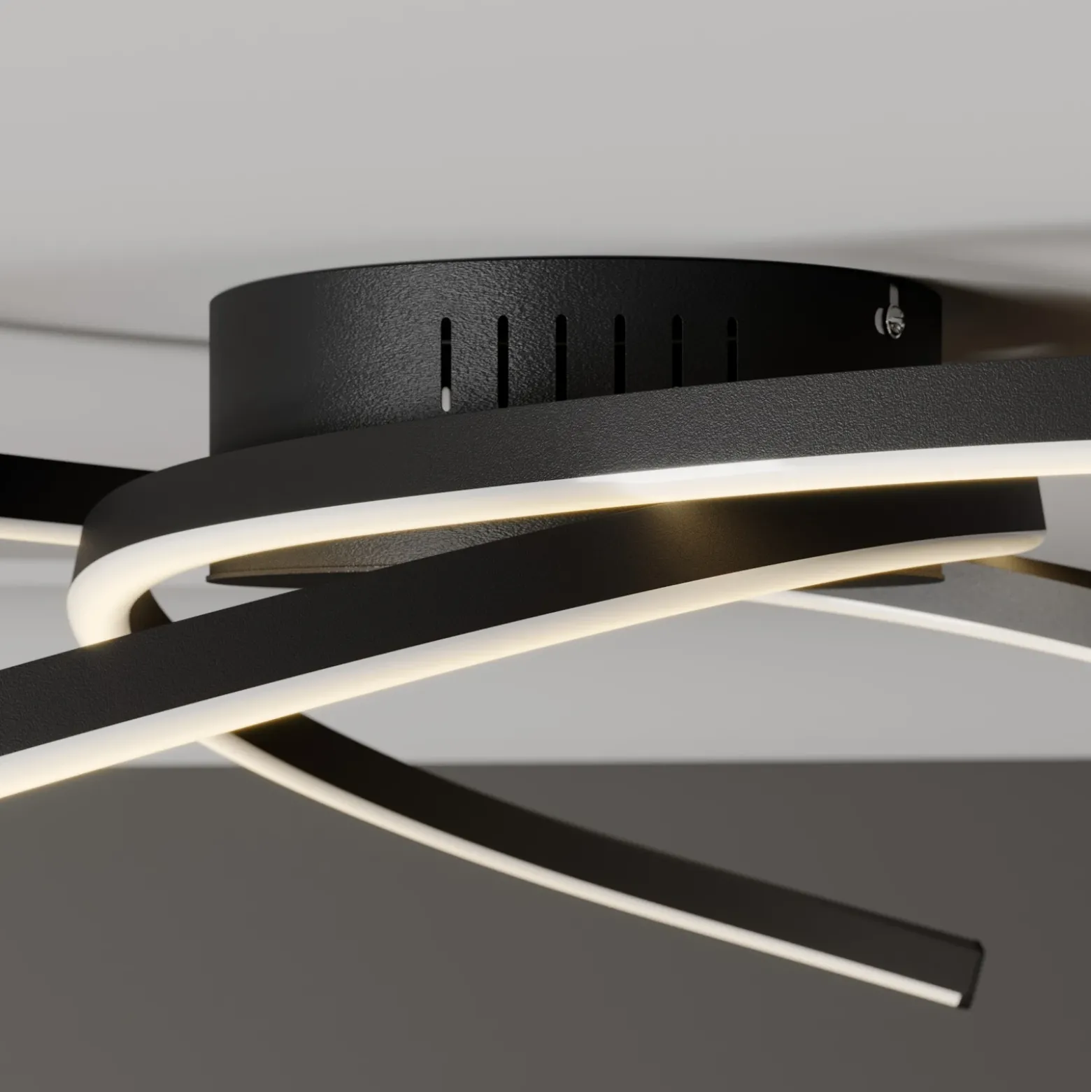 Lindby Katris lámpara LED de techo, 58 cm, negro