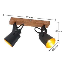 Lindby Kimban foco de techo, 2 luces