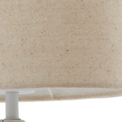 Lindby Kody lámpara de mesa, beige, textil, cerámica, 37 cm
