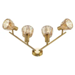 Lindby Kosta lámpara de techo, 4 luces, latón