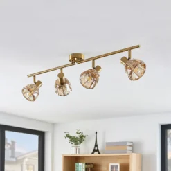 Lindby Kosta lámpara de techo, 4 luces, latón