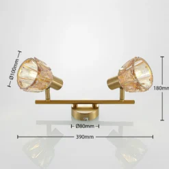 Lindby Kosta lámpara de techo, 2 luces, latón