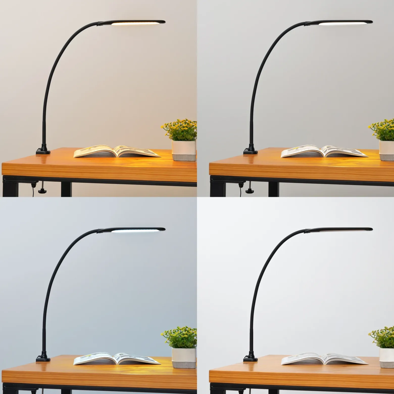Lindby LED lámpara de pinza Nilay, altura 70 cm, CCT, oficina en casa