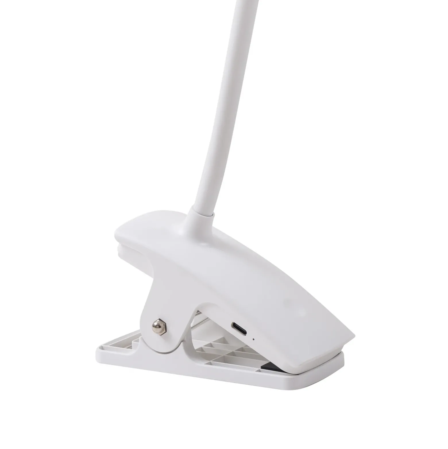 Lindby LED lámpara de pinza recargable Maori, blanco, metal, CCT,