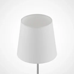 Lindby Leza lámpara de mesa cromo, pantalla blanca