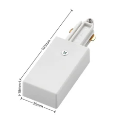 Lindby Linaro alimentación de red, blanco, sistema de riel monofásico