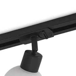 Lindby Linaro foco de riel, E14, negro, Ø 10 cm, 1 fase