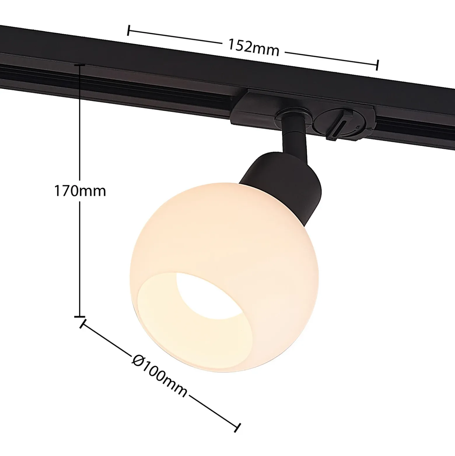 Lindby Linaro foco de riel, E14, negro, Ø 10 cm, 1 fase