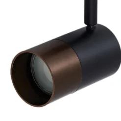 Lindby Linaro foco de riel, GU10, Ø 6 cm, negro/marrón