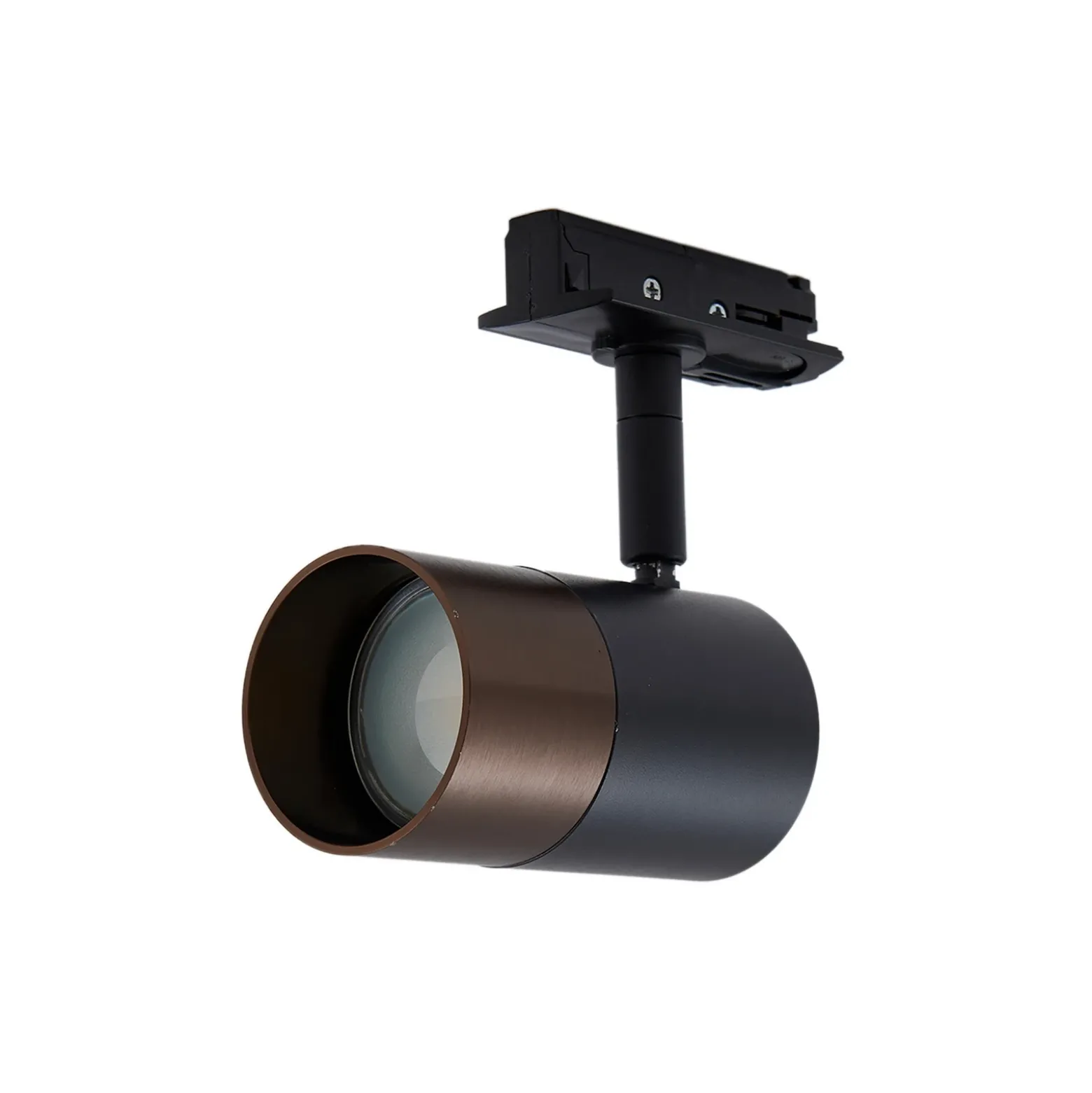 Lindby Linaro foco de riel, GU10, Ø 6 cm, negro/marrón