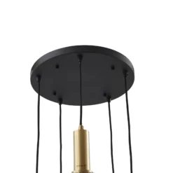 Lindby Lámpara colgante Doroteo, 5 luces, gris, cristal