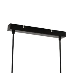 Lindby lámpara colgante Enrique, ámbar, 4 luces, cristal, madera, E27