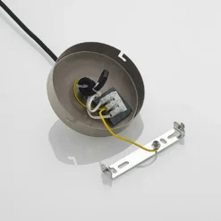 Lindby Lámpara colgante Jurian 1 luz, níquel/opal