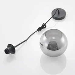 Lindby Lámpara colgante Jurian 1 luz, negro/humo