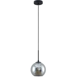 Lindby Lámpara colgante Jurian 1 luz, negro/humo