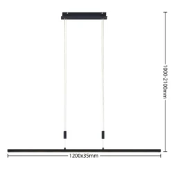 Lindby lámpara colgante LED Arneja, negra, CCT, regulable en altura