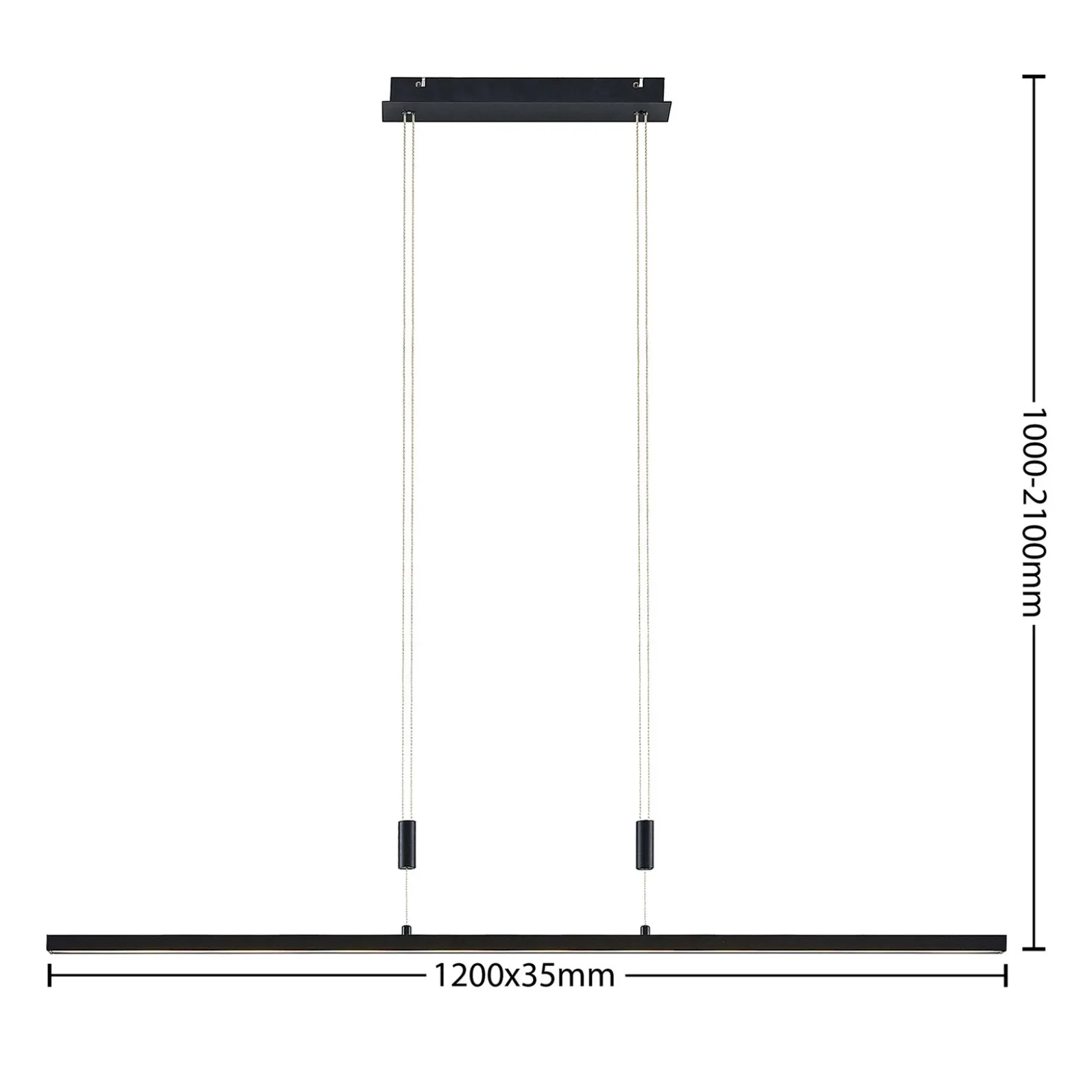 Lindby lámpara colgante LED Arneja, negra, CCT, regulable en altura