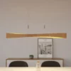 Lindby lámpara colgante LED Beazina, roble, metal, 118cm