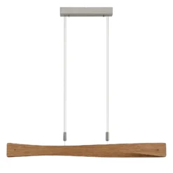 Lindby lámpara colgante LED Beazina, roble, metal, 118cm