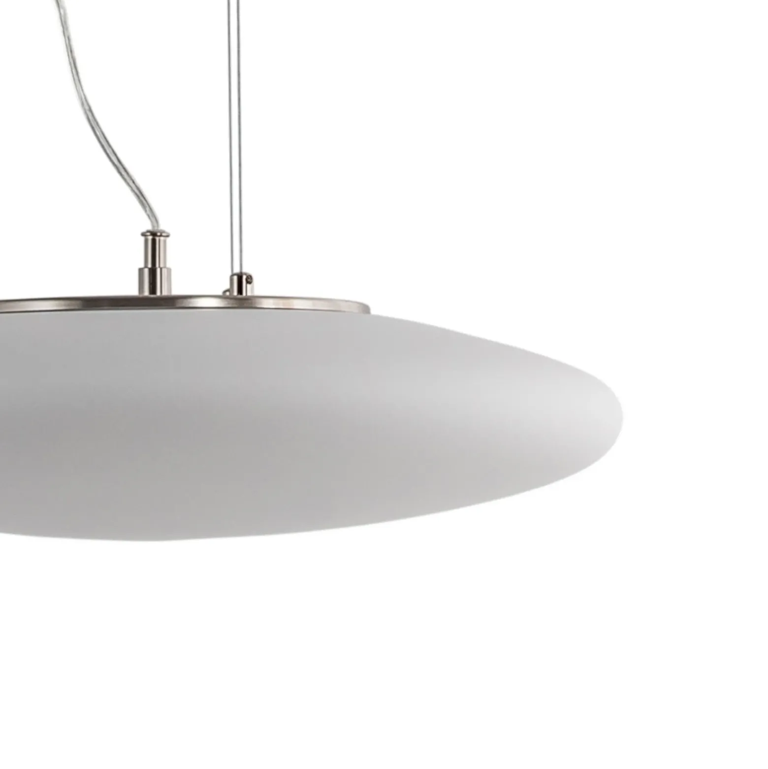 Lindby Lámpara colgante LED Gunda, blanco, cristal, Ø 47 cm, atenuable