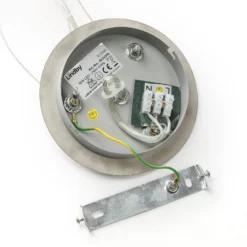 Lindby Lámpara colgante LED Gunda, blanco, cristal, Ø 47 cm, atenuable