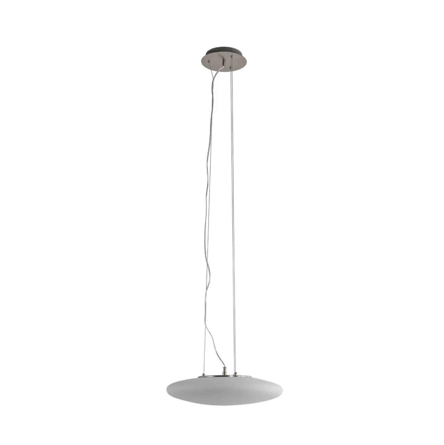 Lindby Lámpara colgante LED Gunda, blanco, cristal, Ø 47 cm, atenuable