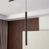 Lindby lámpara colgante LED Lumaro, negro, Ø3cm,aluminio,48V,atenuable