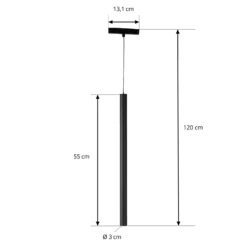 Lindby lámpara colgante LED Lumaro, negro, Ø3cm,aluminio,48V,atenuable