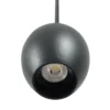 Lindby lámpara colgante LED Lumaro, negro,Ø6,2 cm,48V,atenuable