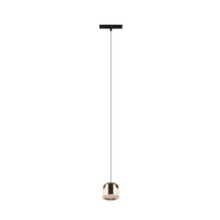 Lindby lámpara colgante LED Lumaro, dorado, Ø 8 cm, aluminio, 48V, atenuable