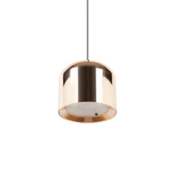 Lindby lámpara colgante LED Lumaro, dorado, Ø 8 cm, aluminio, 48V, atenuable