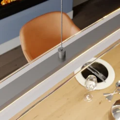 Lindby Lámpara colgante LED Manon, regulable en altura, gris, metal