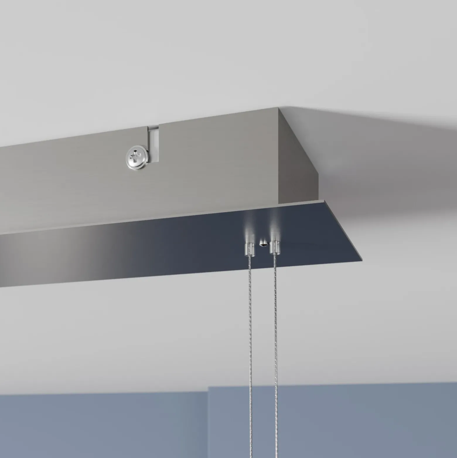 Lindby Lámpara colgante LED Manon, regulable en altura, gris, metal