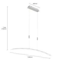Lindby Lámpara colgante LED Manon, regulable en altura, gris, metal