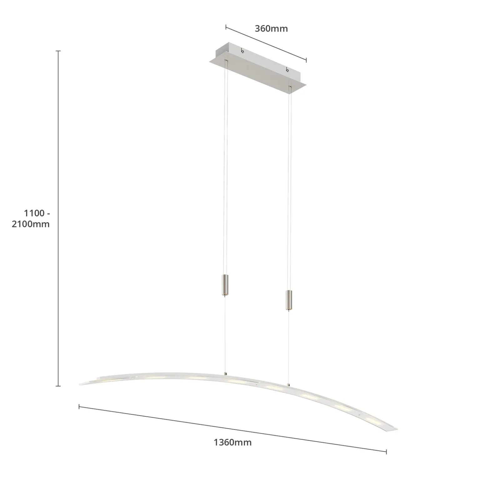 Lindby Lámpara colgante LED Manon, regulable en altura, gris, metal