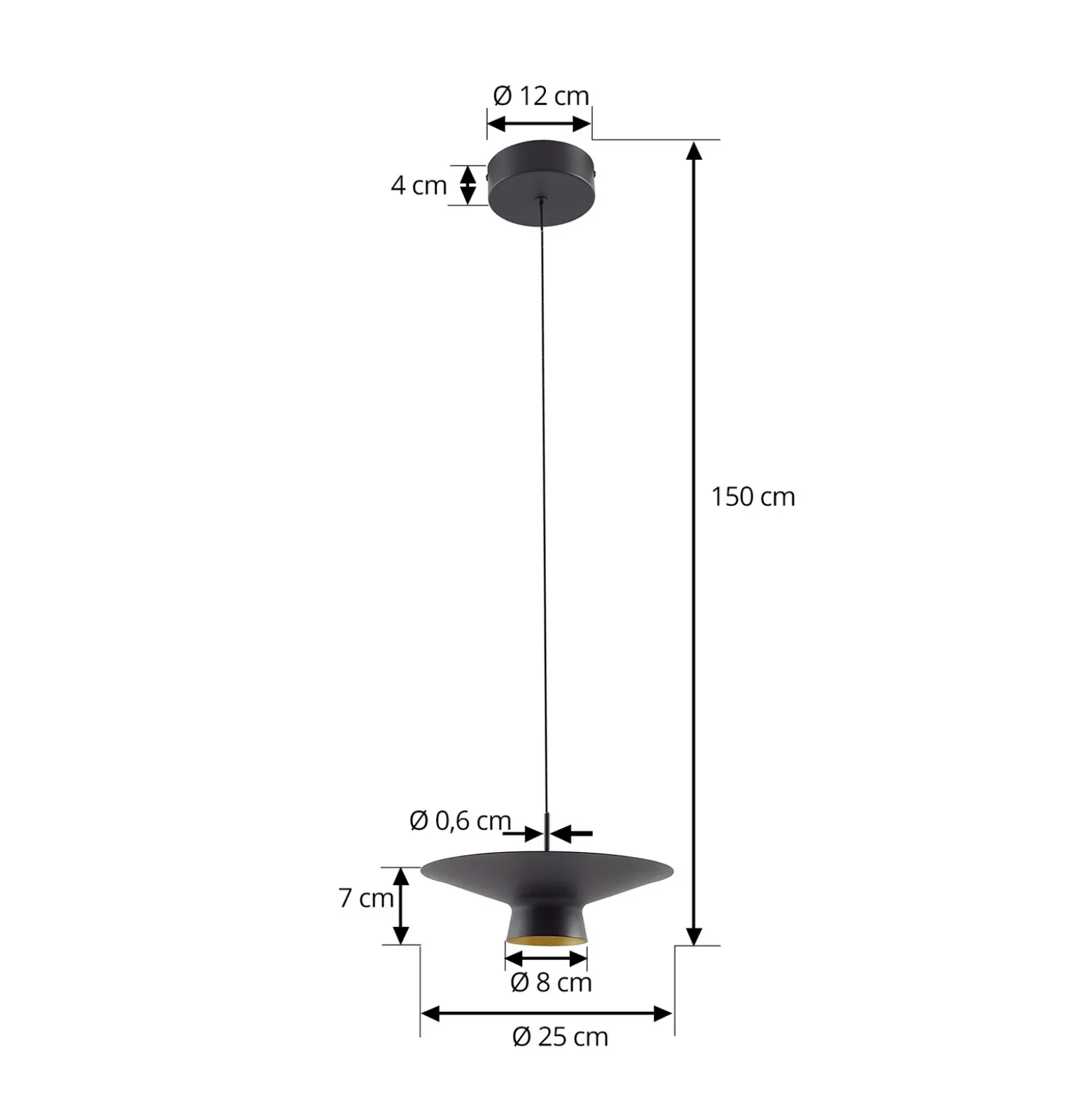 Lindby Lámpara colgante LED Norvind, 2 luces, negro, metal