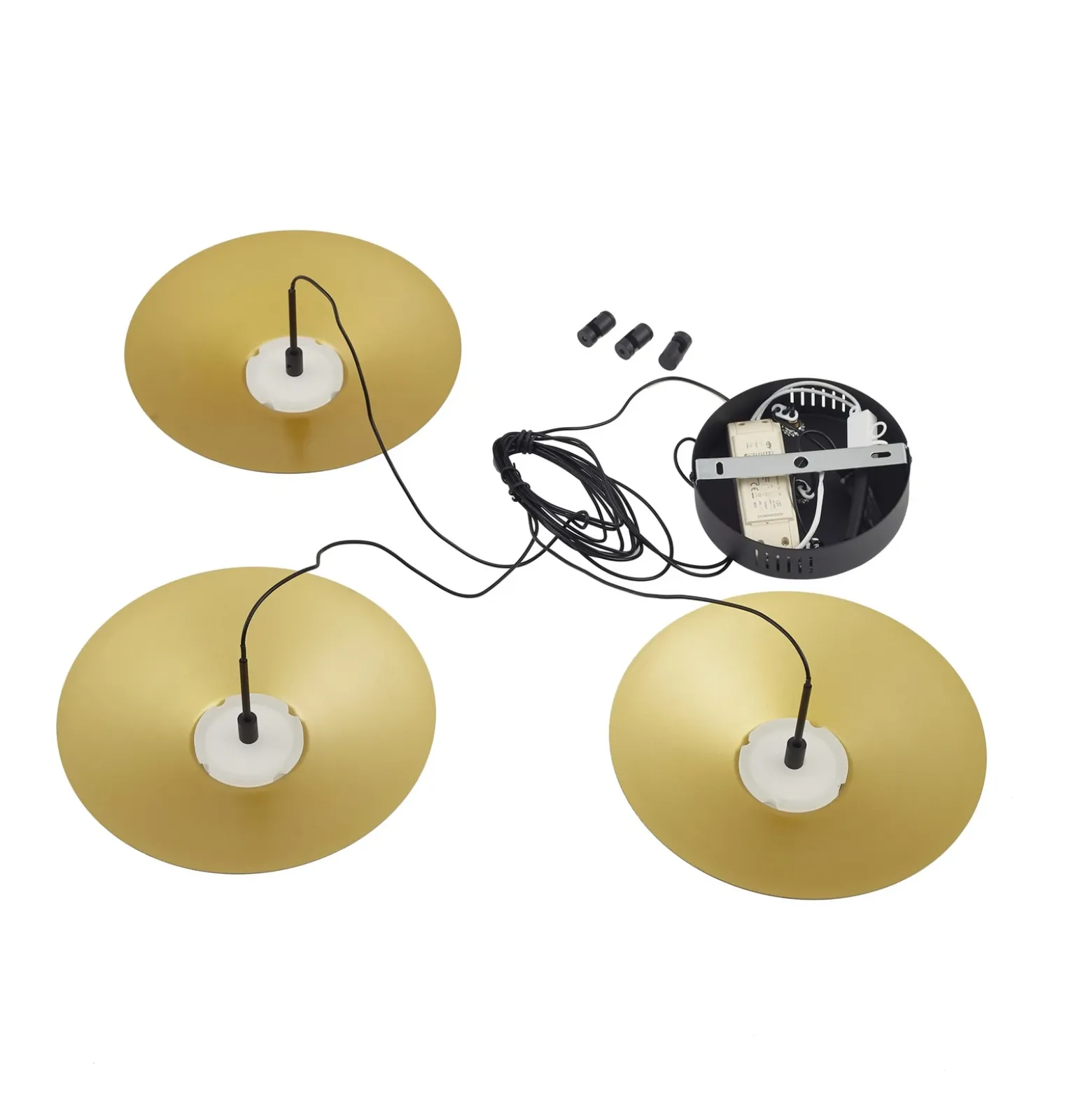 Lindby Lámpara colgante LED Norvind, 6 luces, negro, metal